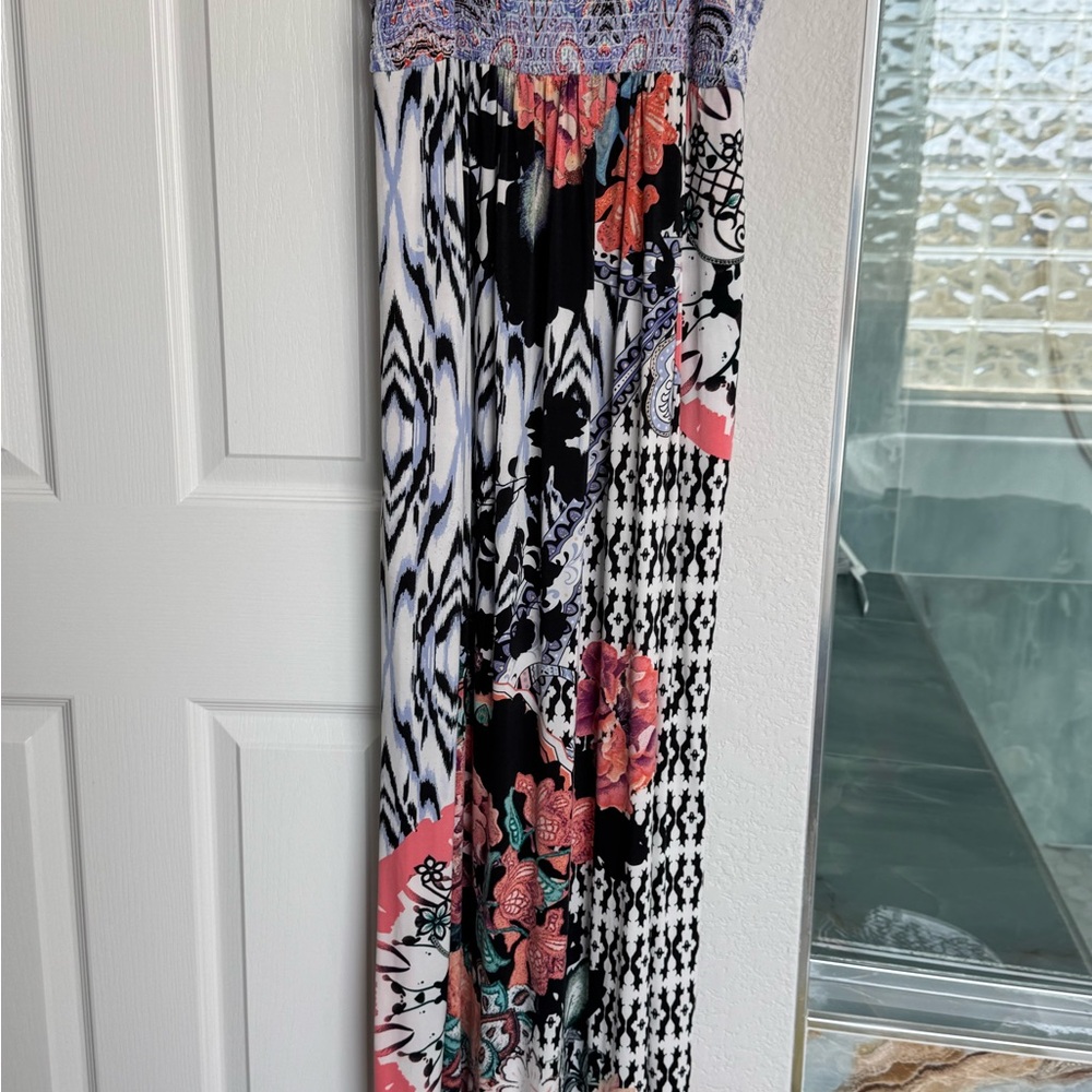 Soma Black and White Patterned Dress